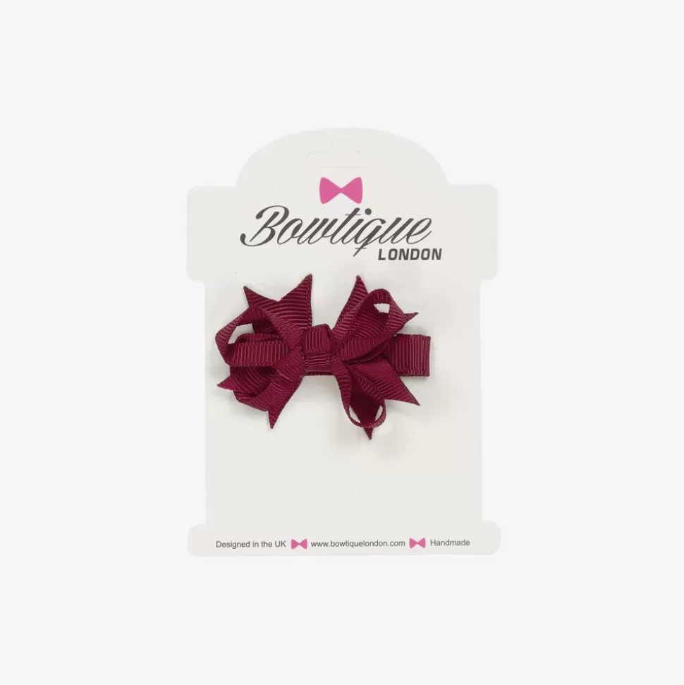 Bowtique London Girls Burgundy Red Bow Hair Clip (4cm)^ Hair Accessories