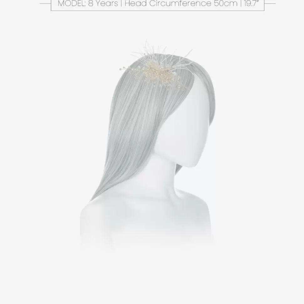Junona Girls Crystal Bead & Feather Hair Clip^ Hair Accessories