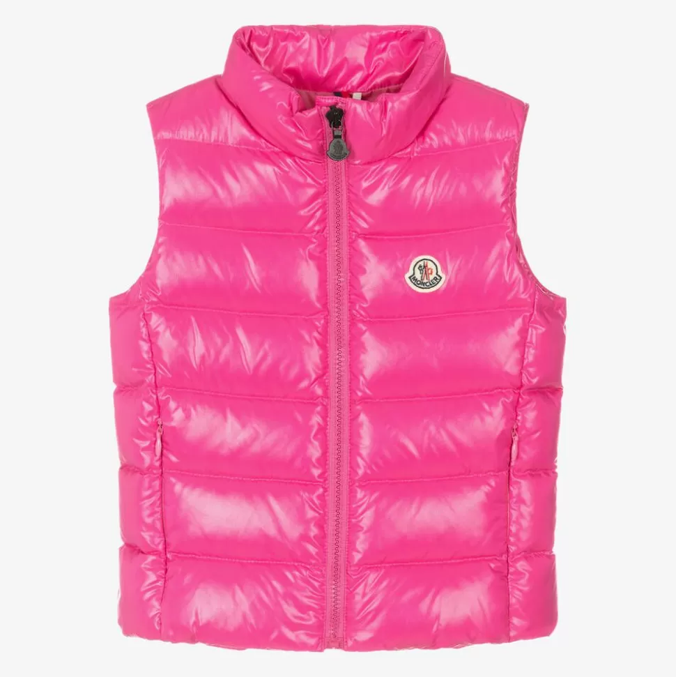 Moncler Enfant Girls Fuchsia Pink Ghany Down Padded Gilet^ Coats & Jackets
