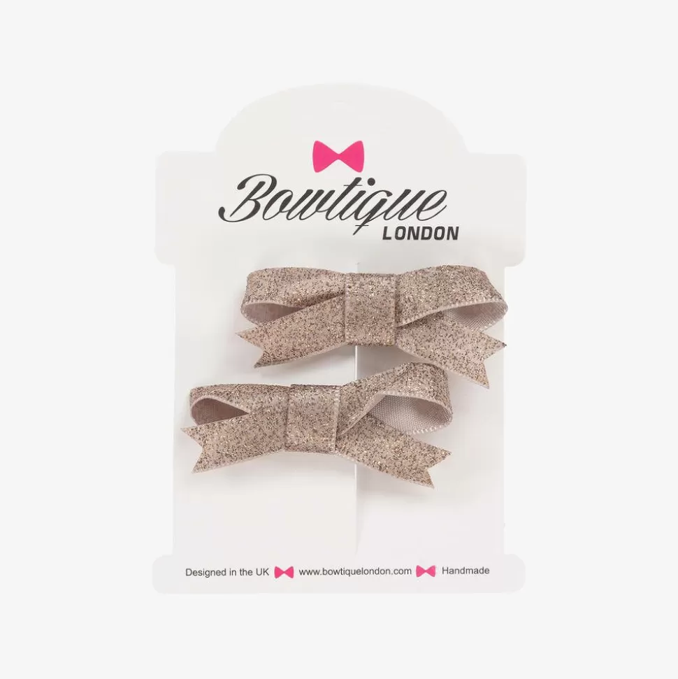 Bowtique London Girls Glittery Beige Hair Clips (2 Pack)^ Hair Accessories