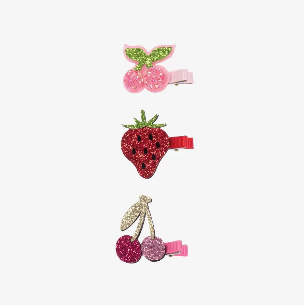 Bowtique London Girls Glittery Fruit Hairclips (3 pack)^ Hair Accessories