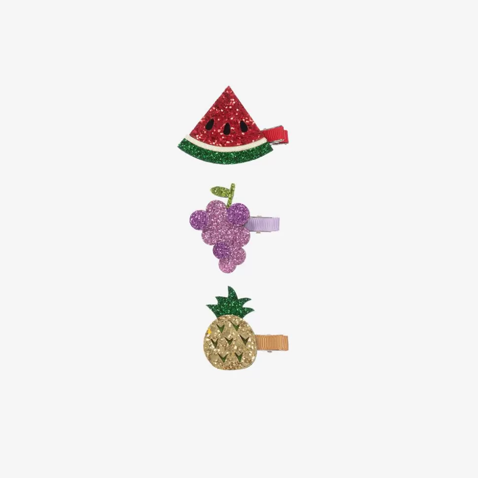 Bowtique London Girls Glittery Fruit Hairclips (3 pack)^ Hair Accessories