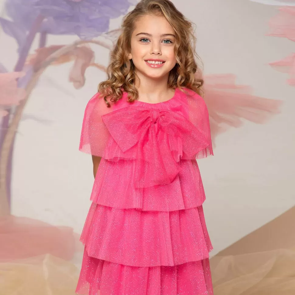 EIRENE Girls Glittery Pink Tulle Dress^ Dresses