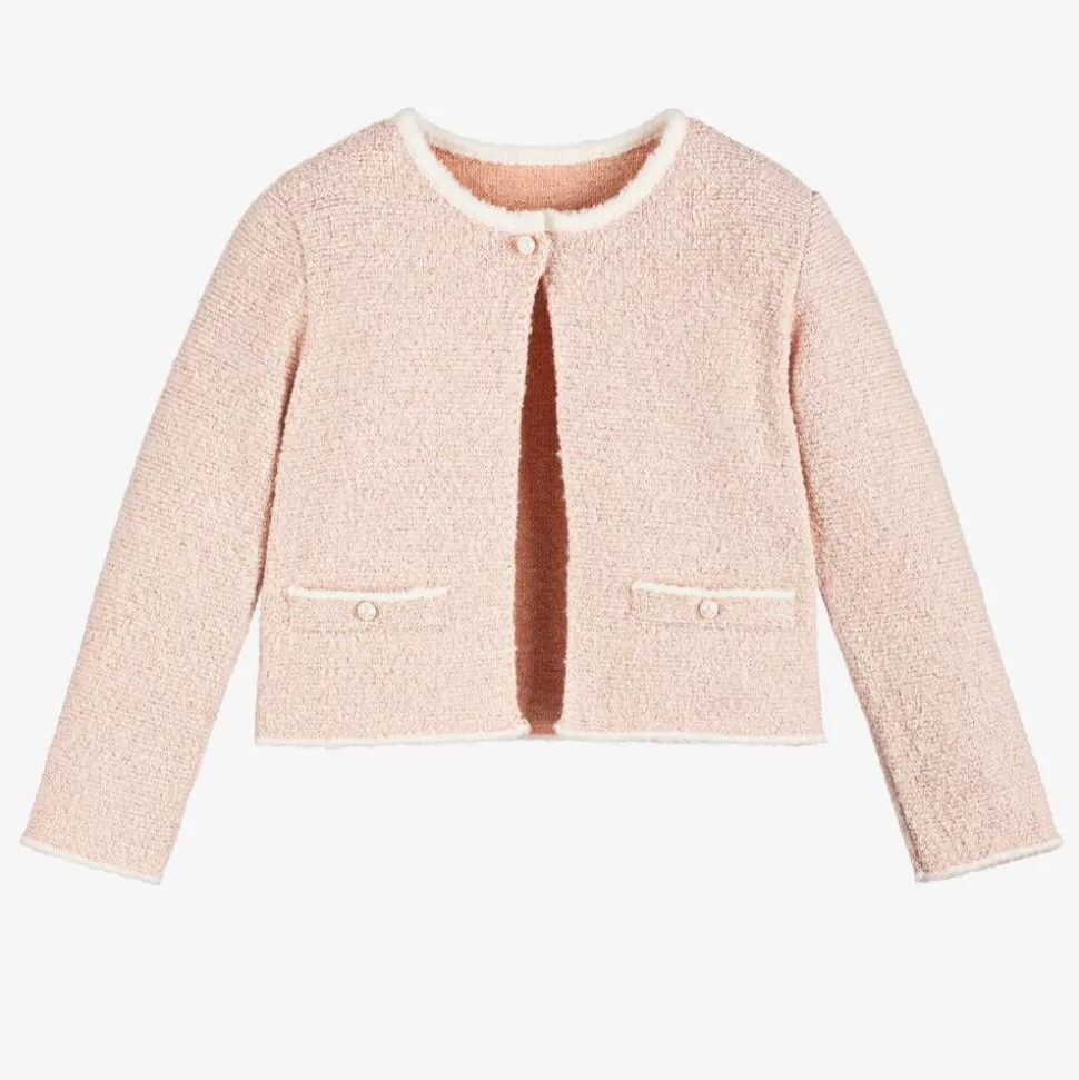 Lapin House Girls Glittery Pink Wool Knit Cardigan^ Tops