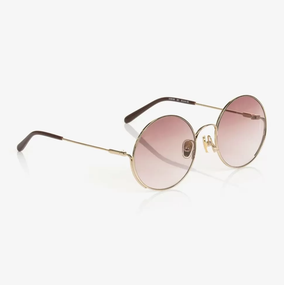 Chloé Girls Gold & Brown Round Sunglasses^ Clothing Accessories