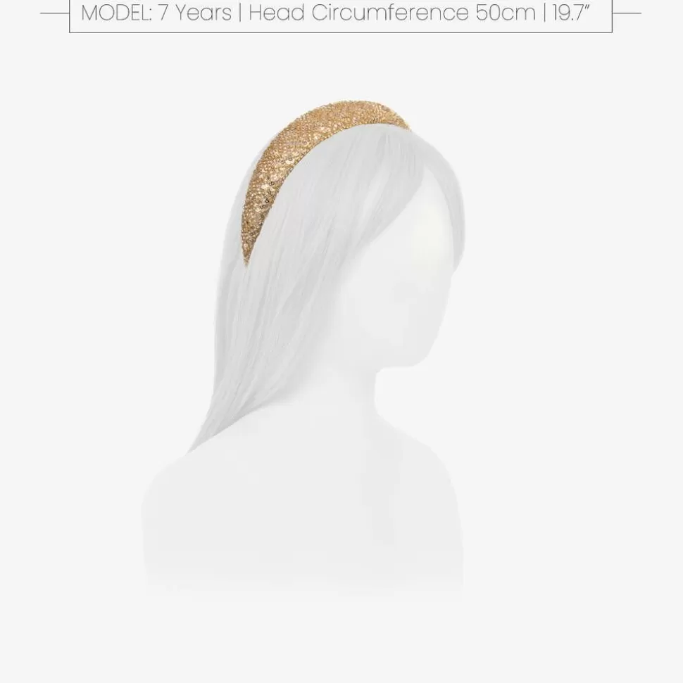 David Charles Girls Gold Bead & Sequin Hairband^ Hair Accessories