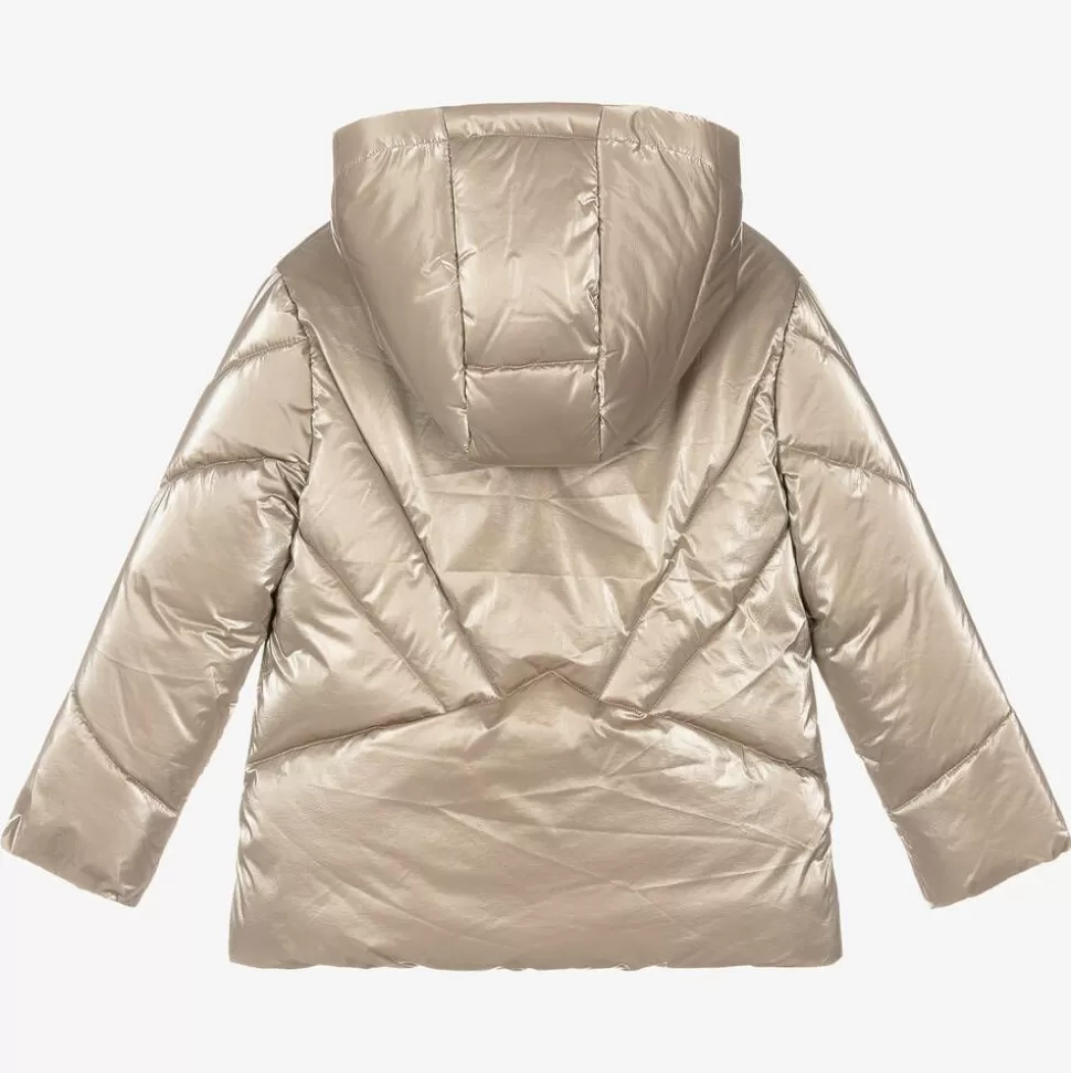 Mayoral Girls Gold Hooded Puffer Jacket^ Coats & Jackets