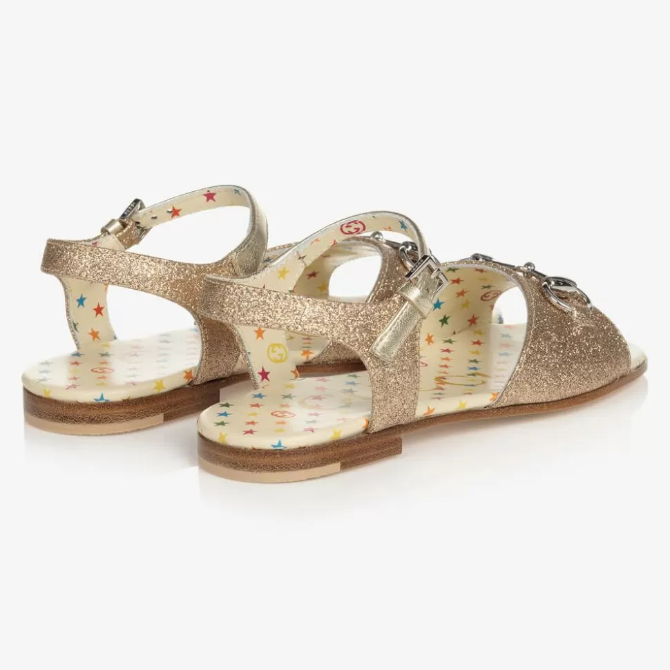 Gucci Girls Gold Horsebit Sandals^ Sandals