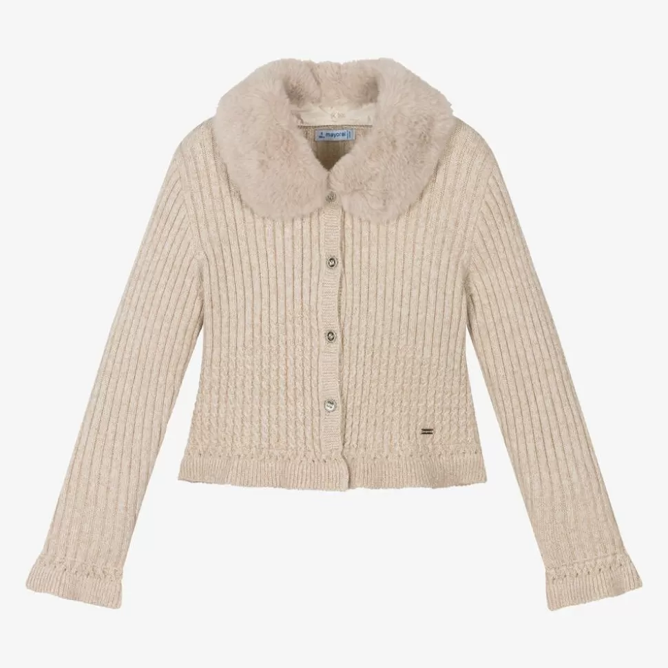 Mayoral Girls Gold Knitted Cardigan^ Tops