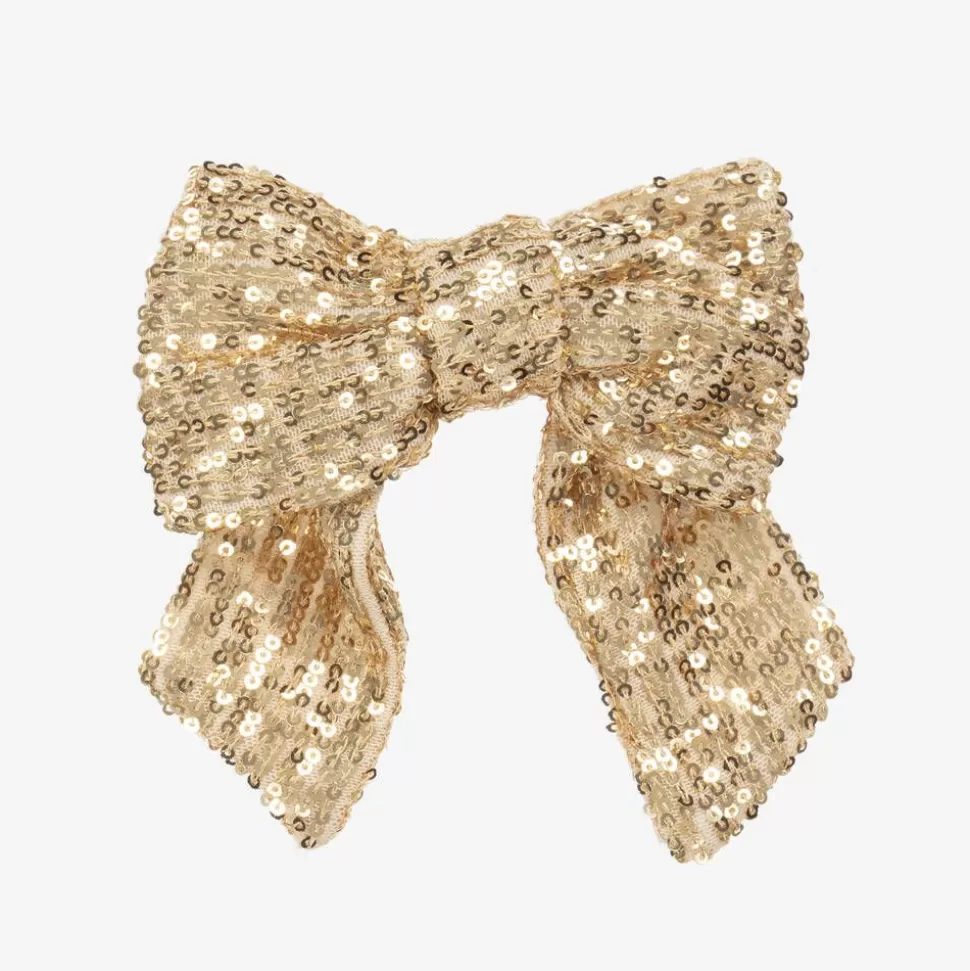 Patachou Girls Gold Sequin Tulle Bow Hair Clip (14cm)^ Gifts | Hair Accessories
