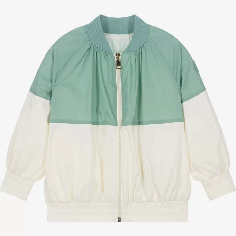 Moncler Enfant Girls Green & Ivory Aine Jacket^ Coats & Jackets