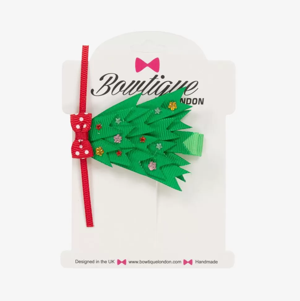 Bowtique London Girls Green Festive Tree Hair Clip (6cm)^ Hair Accessories