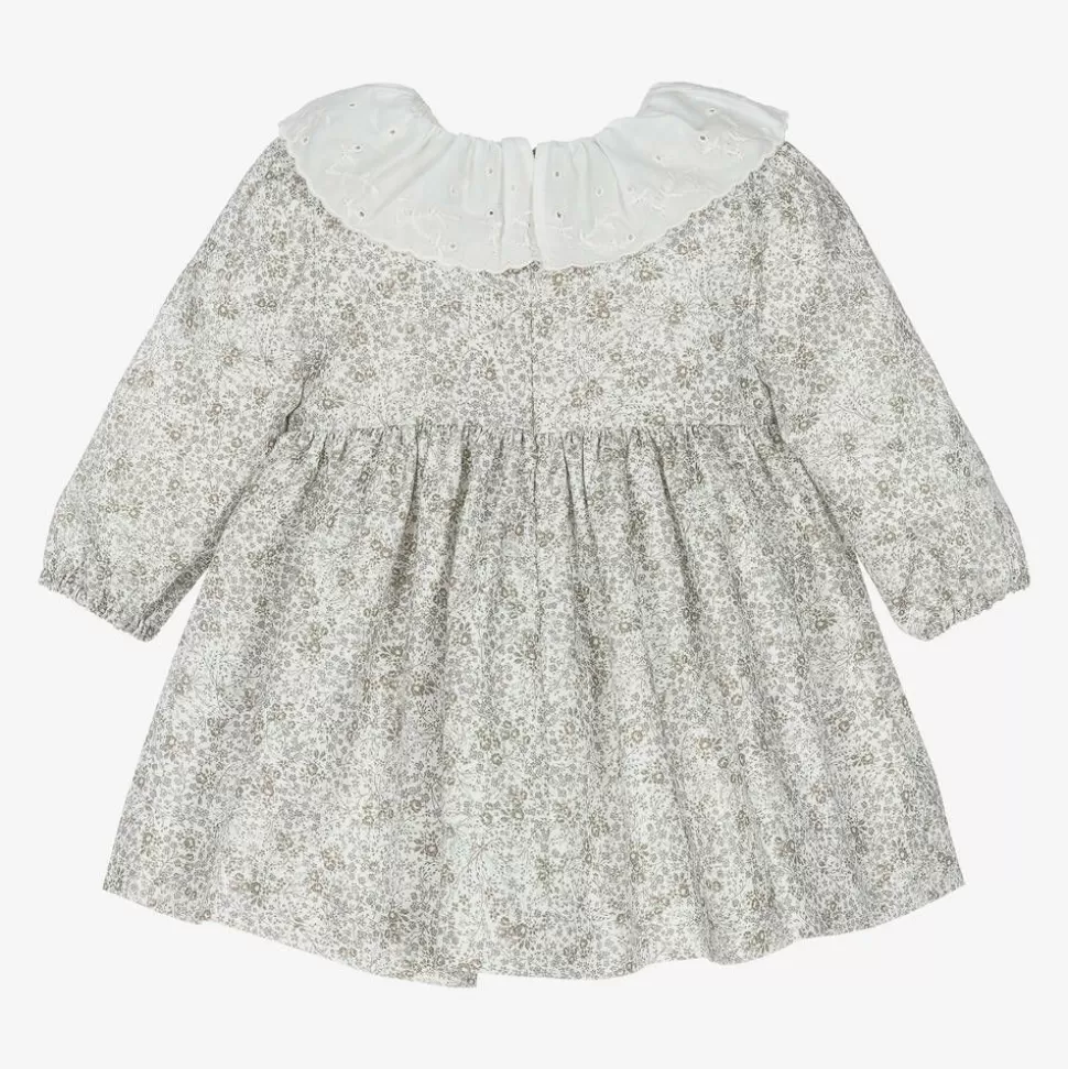Pureté Du... Bébé Girls Green Floral Cotton Dress^ Dresses