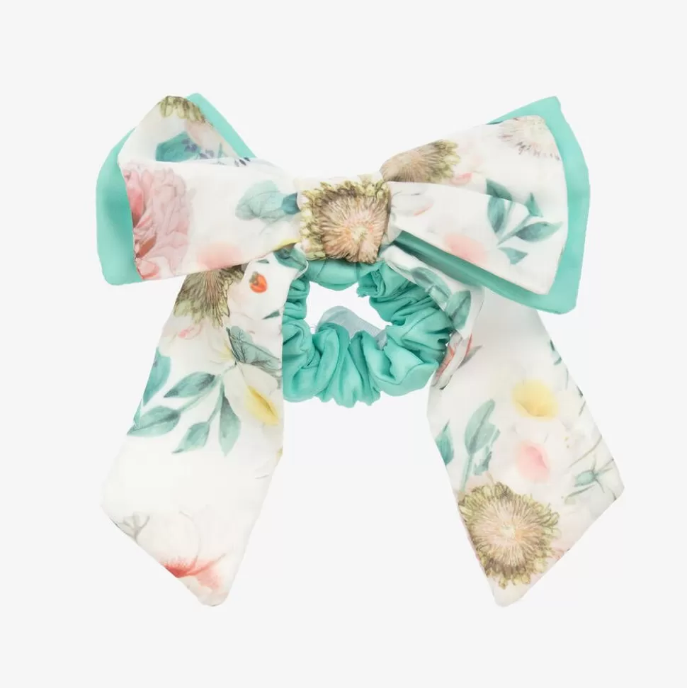 Patachou Girls Green Floral Hair Bow Elastic^ Hair Accessories