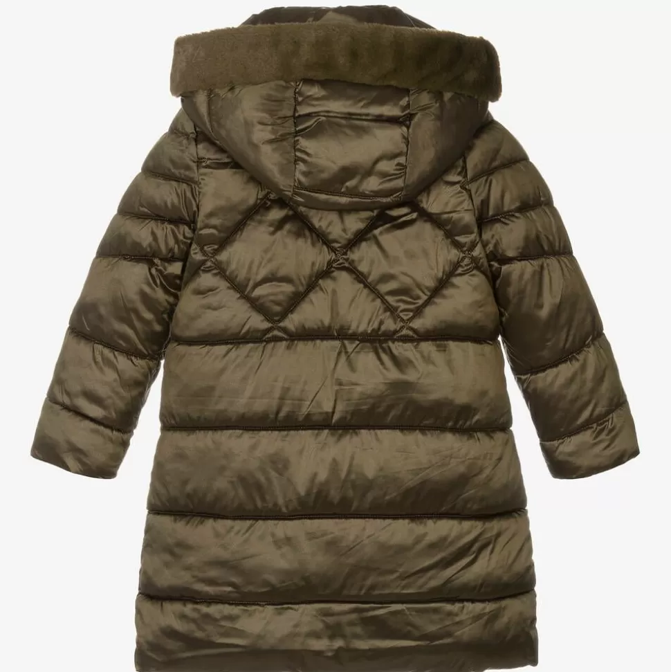 Mayoral Girls Green Hooded Puffer Coat^ Coats & Jackets