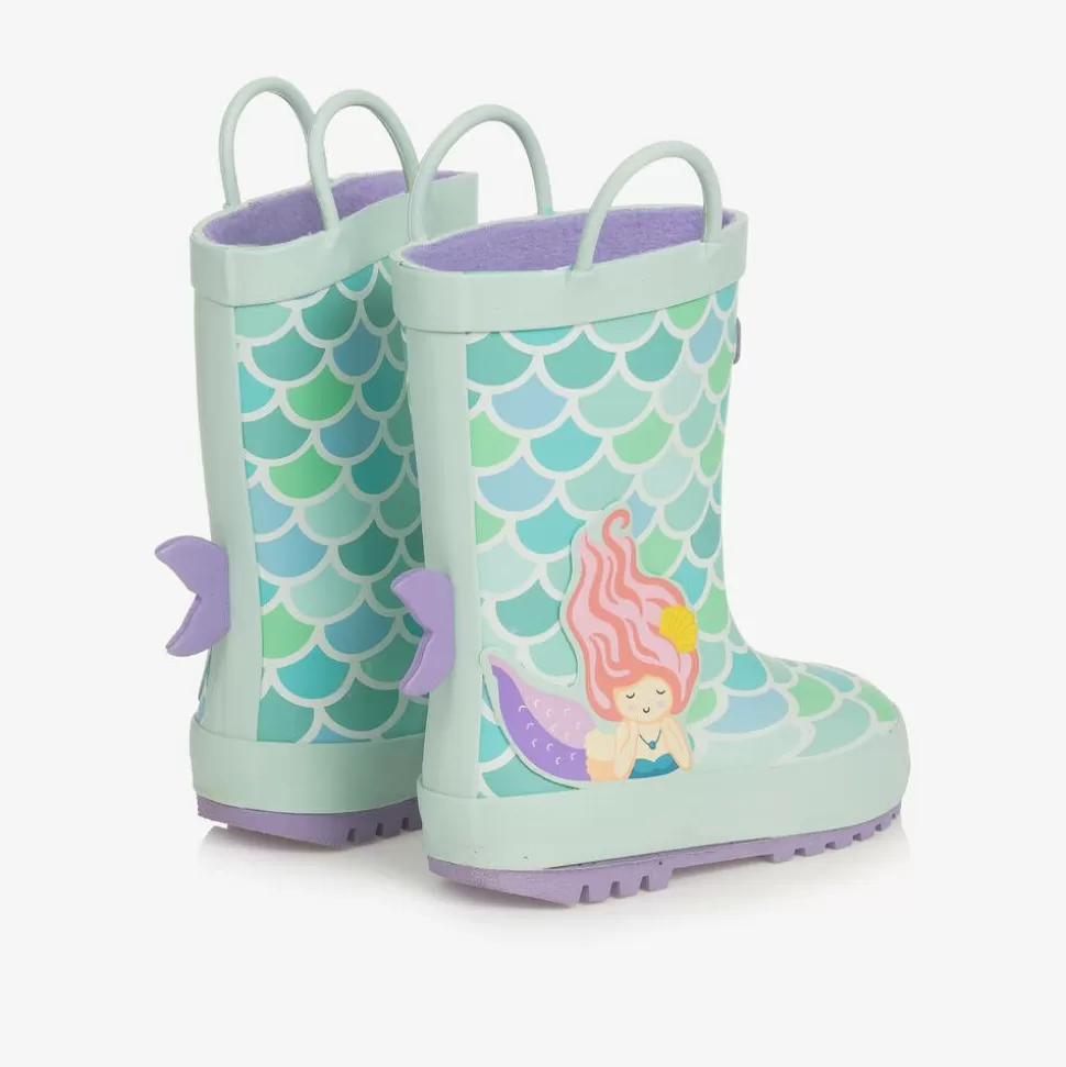Chipmunks Girls Green Mermaid Rain Boots^ Rain Boots | Rain Boots