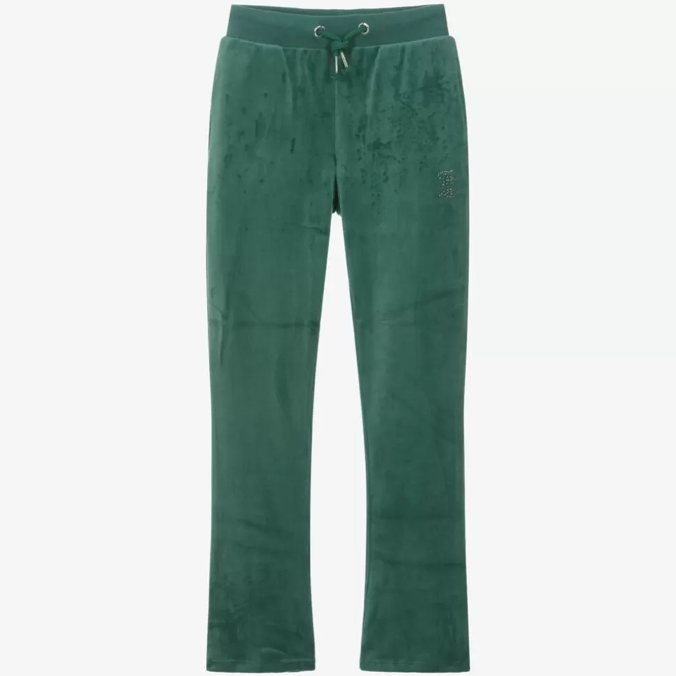 Juicy Couture Girls Green Velour Flared Joggers^ Trousers