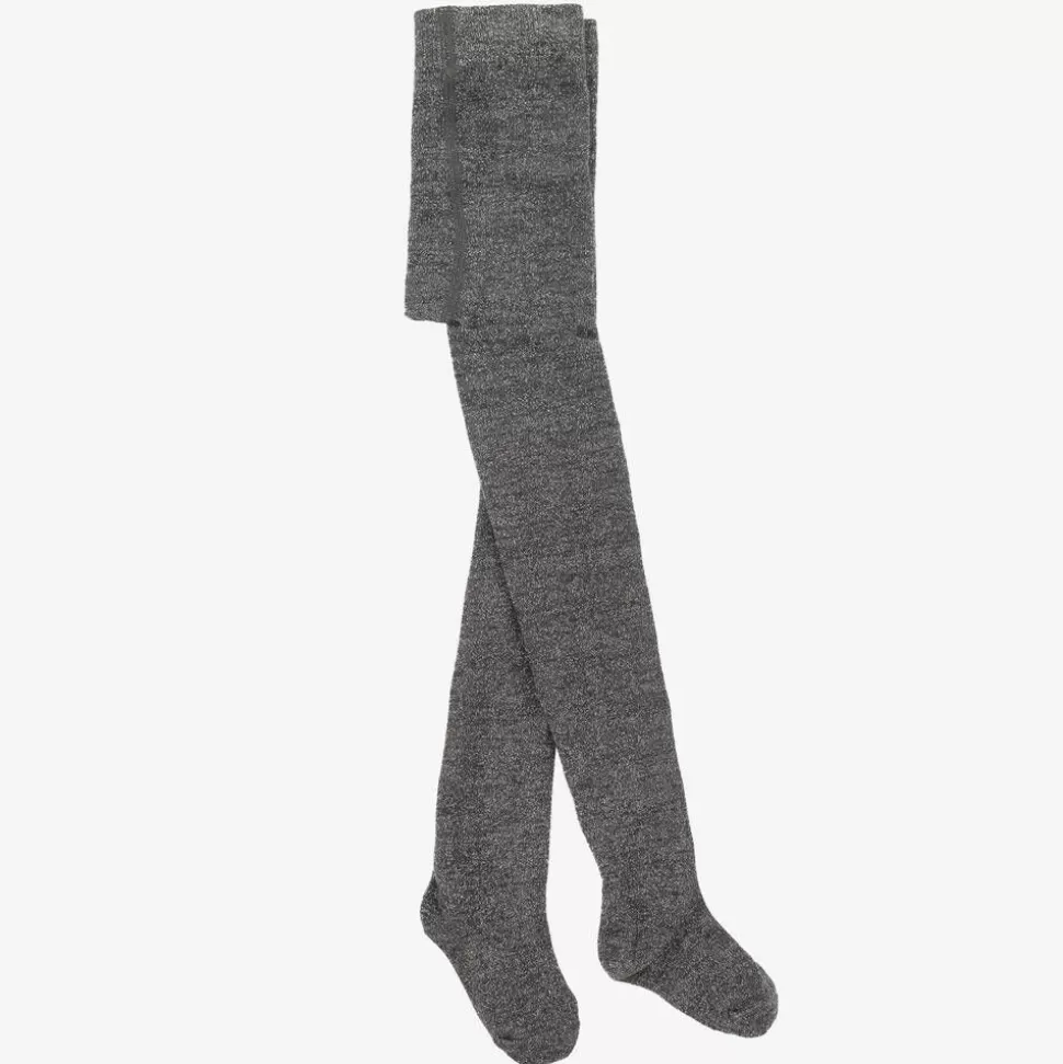Mayoral Girls Grey & Silver Cotton Tights^ Tights