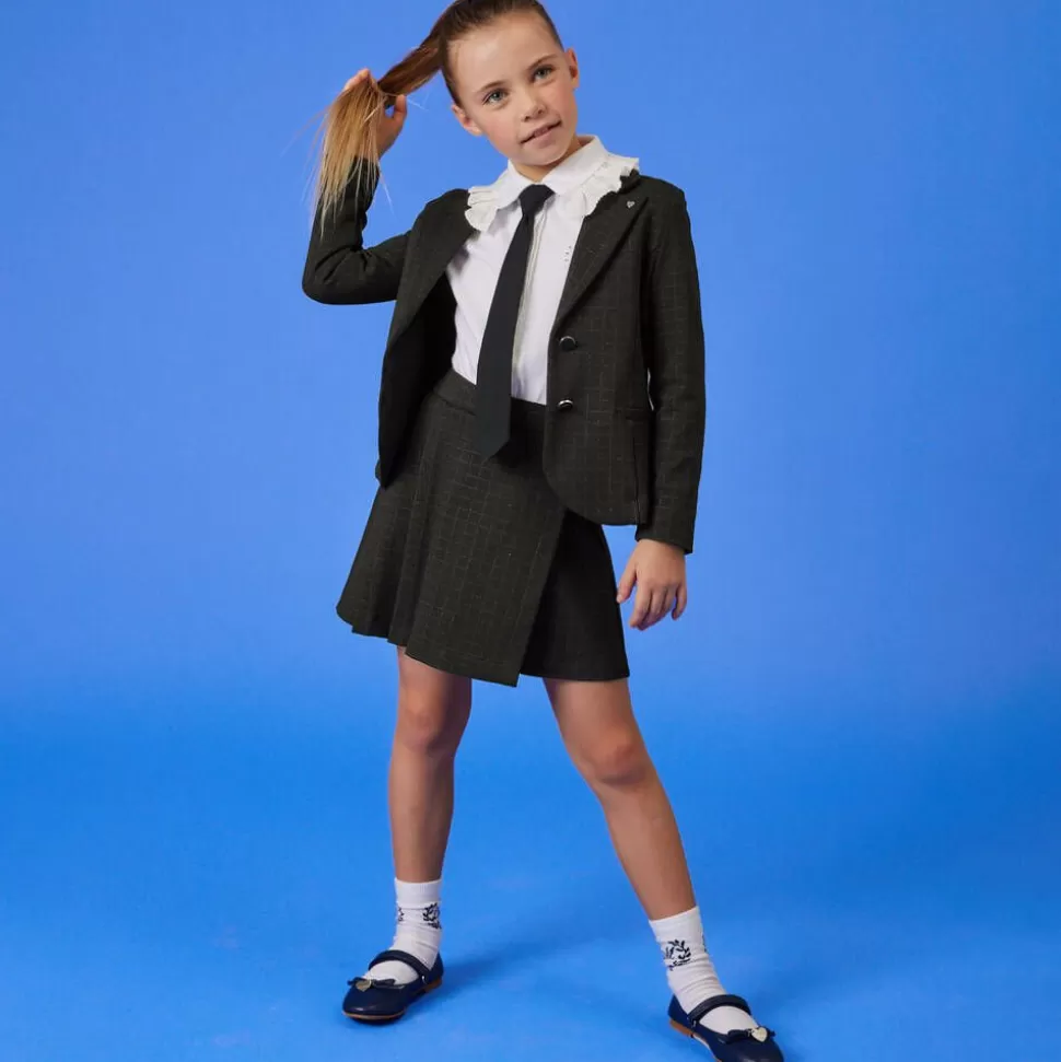 Monnalisa Girls Grey Check Milano Skort^ Skirts