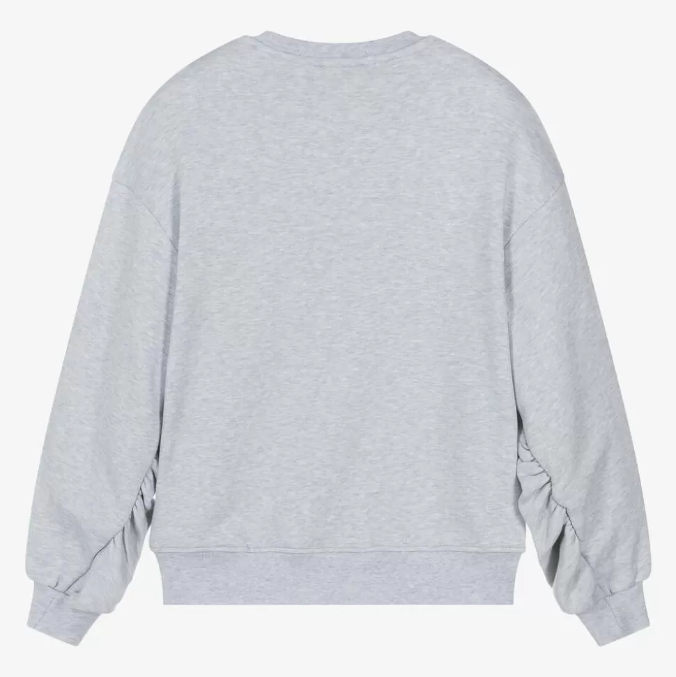 MSGM Girls Grey Cotton Kitten Sweatshirt^ Tops