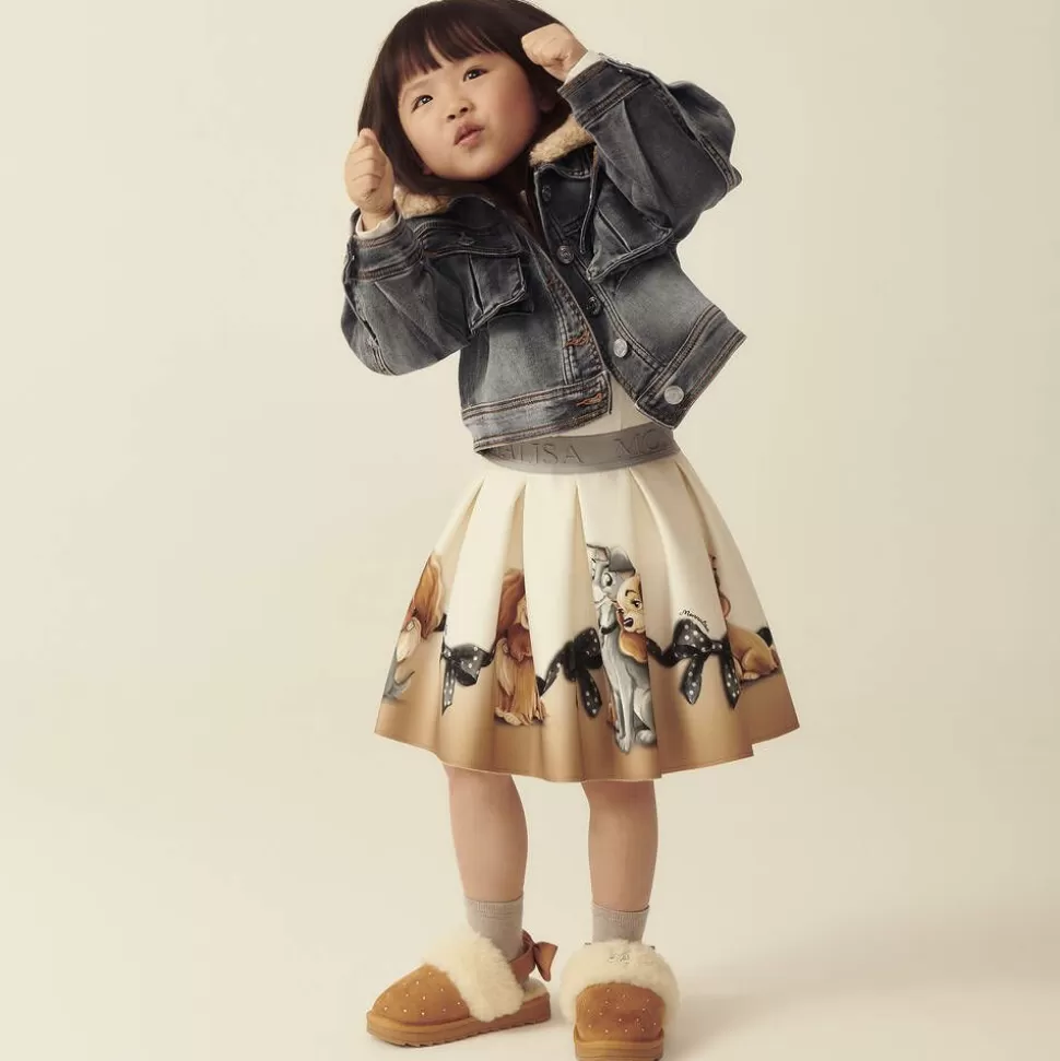 Monnalisa Girls Grey Denim Disney Jacket^ Coats & Jackets