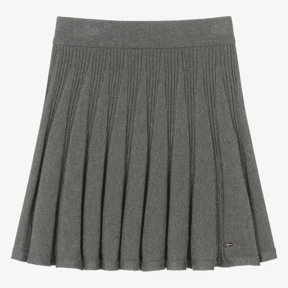 Mayoral Girls Grey Glitter Knitted Skirt^ Skirts