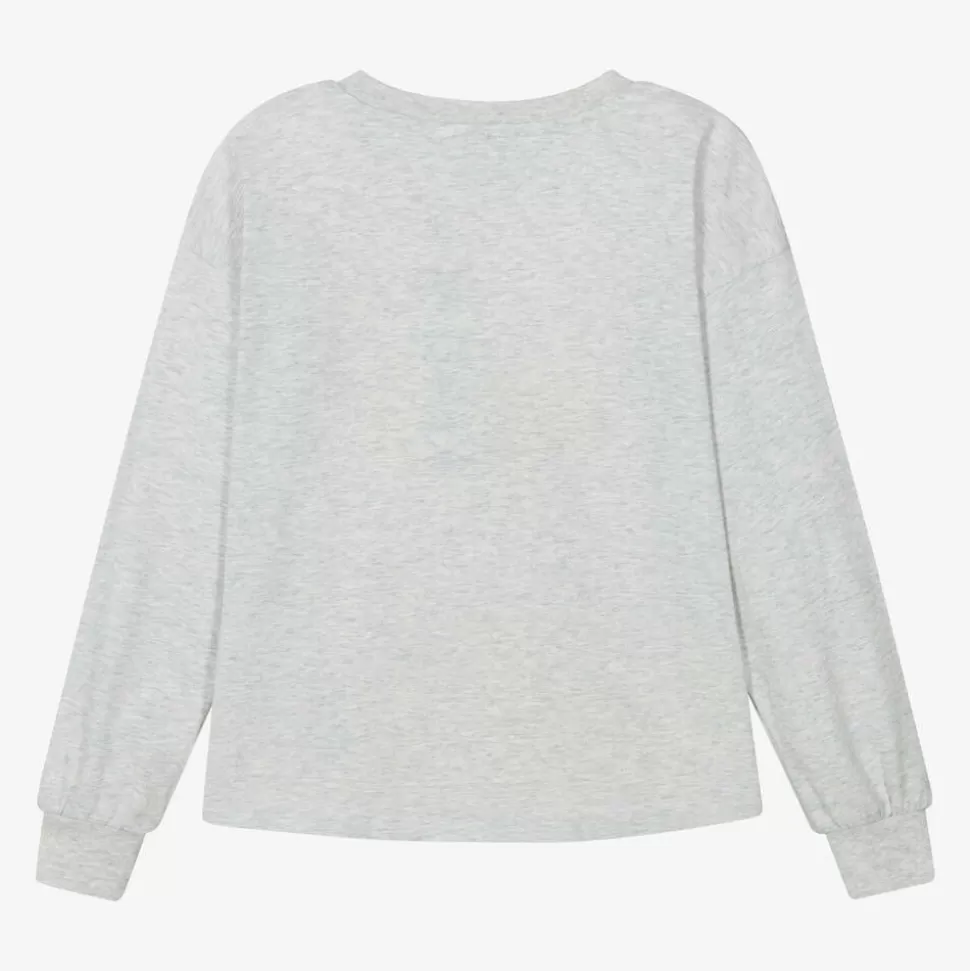 Molo Girls Grey Organic Cotton Cat Top^ Tops