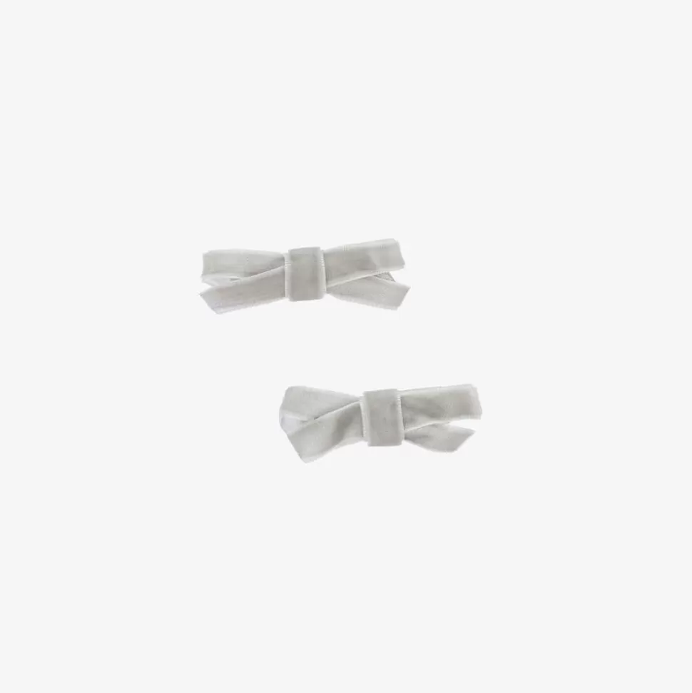 Bowtique London Girls Grey Velvet Bow Hair Clips (2 Pack)^ Hair Accessories