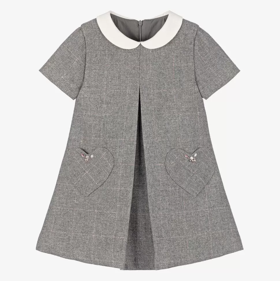 Lapin House Girls Grey Wool Dress^ Dresses