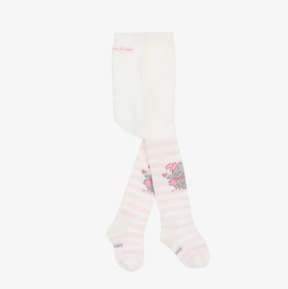 Monnalisa Girls Ivory & Pink Cotton Disney Tights^ Tights