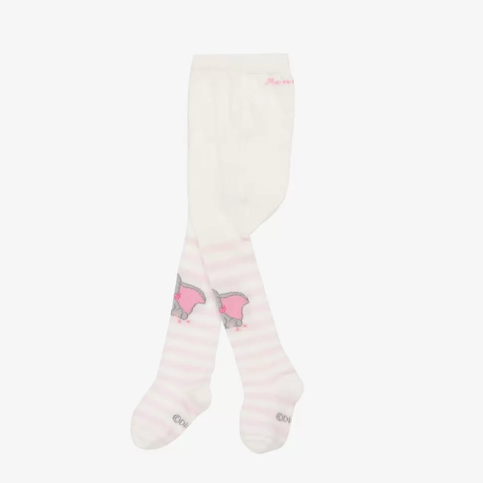 Monnalisa Girls Ivory & Pink Cotton Disney Tights^ Tights