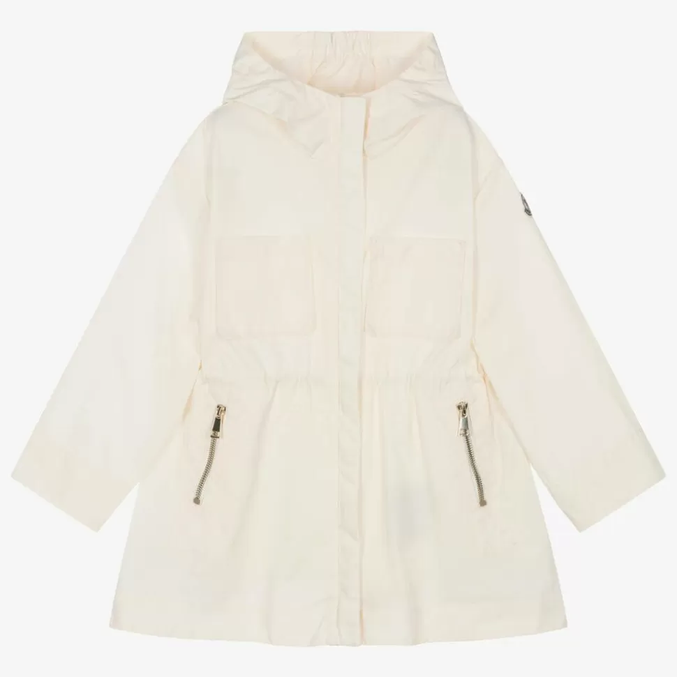 Moncler Enfant Girls Ivory Adeola Hooded Coat^ Coats & Jackets