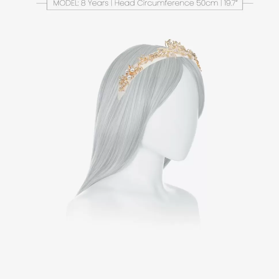 David Charles Girls Ivory & Diamanté Butterfly Hairband^ Hair Accessories