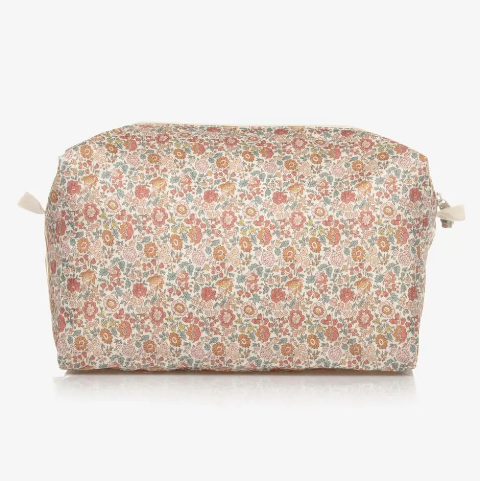 Bonpoint Girls Ivory & Pink Floral Wash Bag (23cm)^ Bags