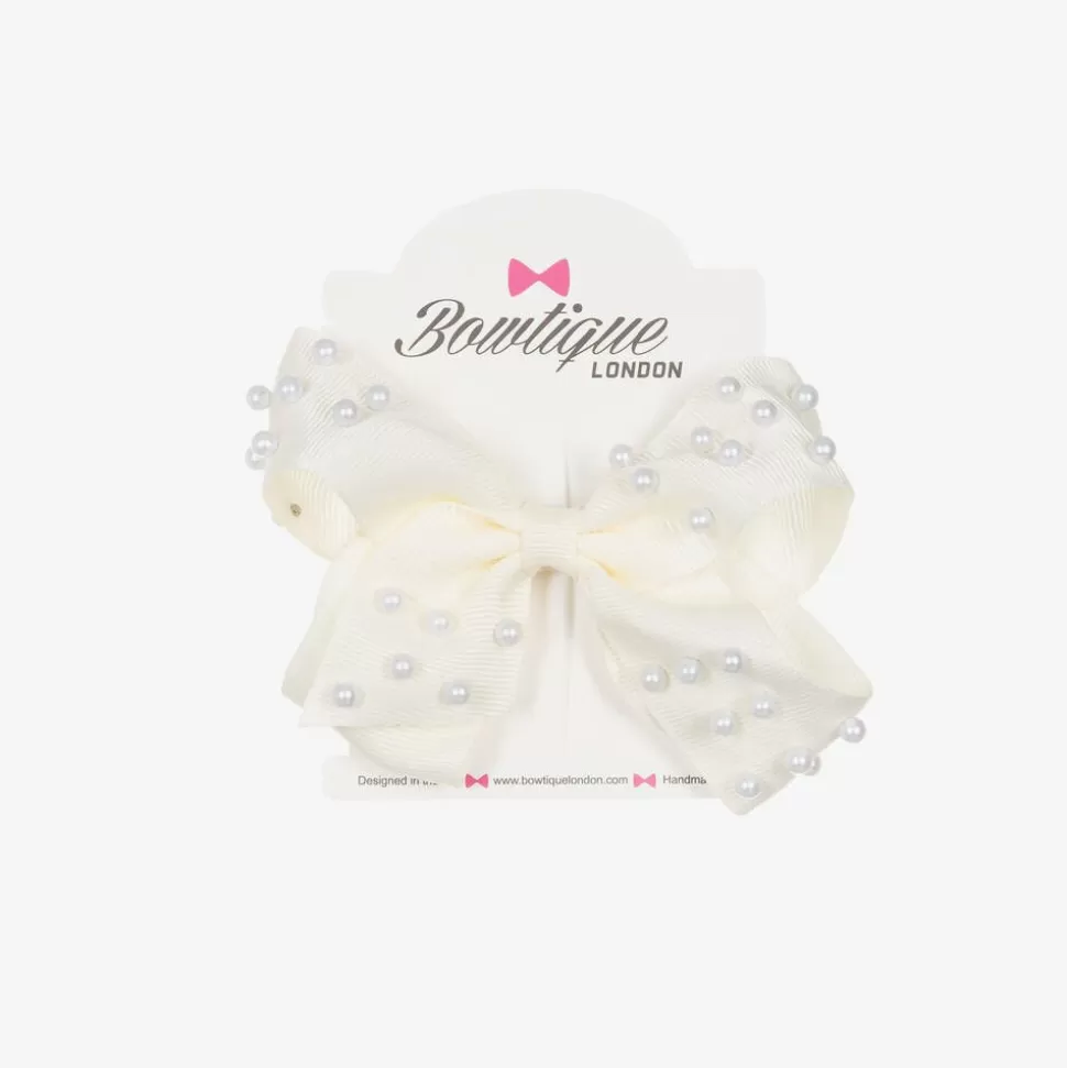 Bowtique London Girls Ivory Bow Hair Clip (11cm)^ Hair Accessories