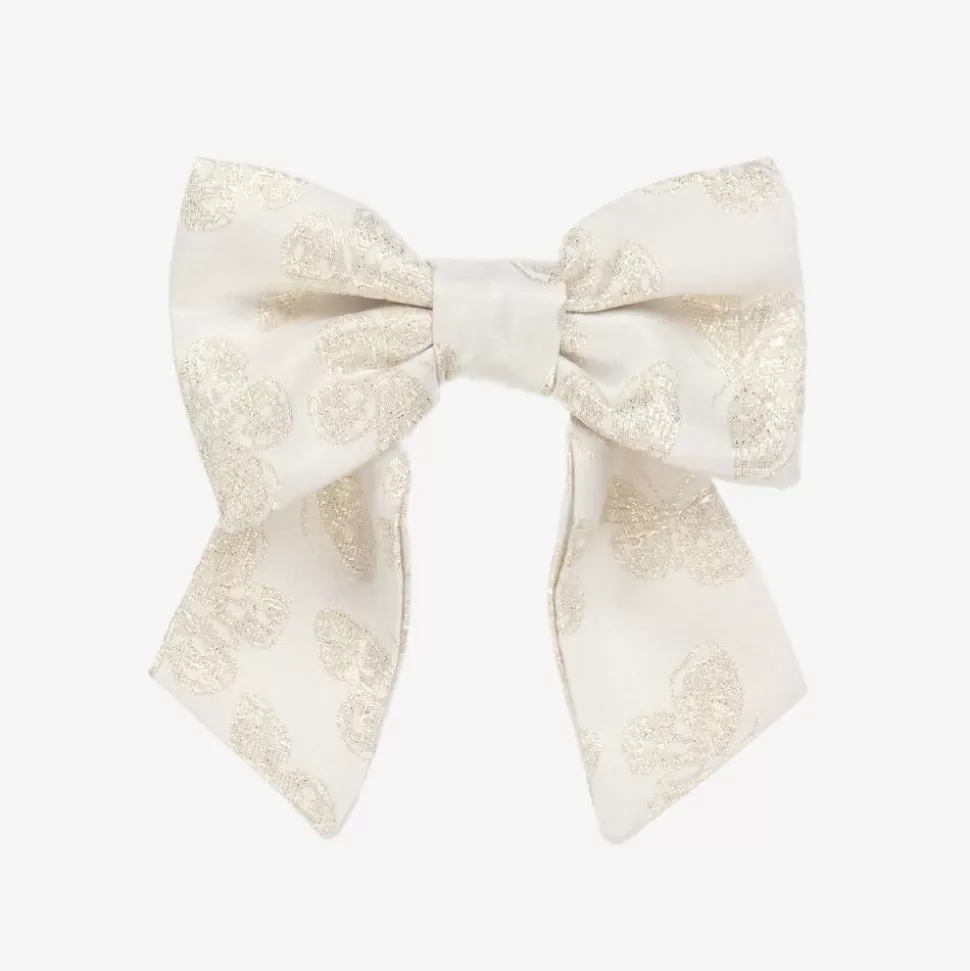 Patachou Girls Ivory Butterfly Print Bow Hair Clip (14cm)^ Hair Accessories