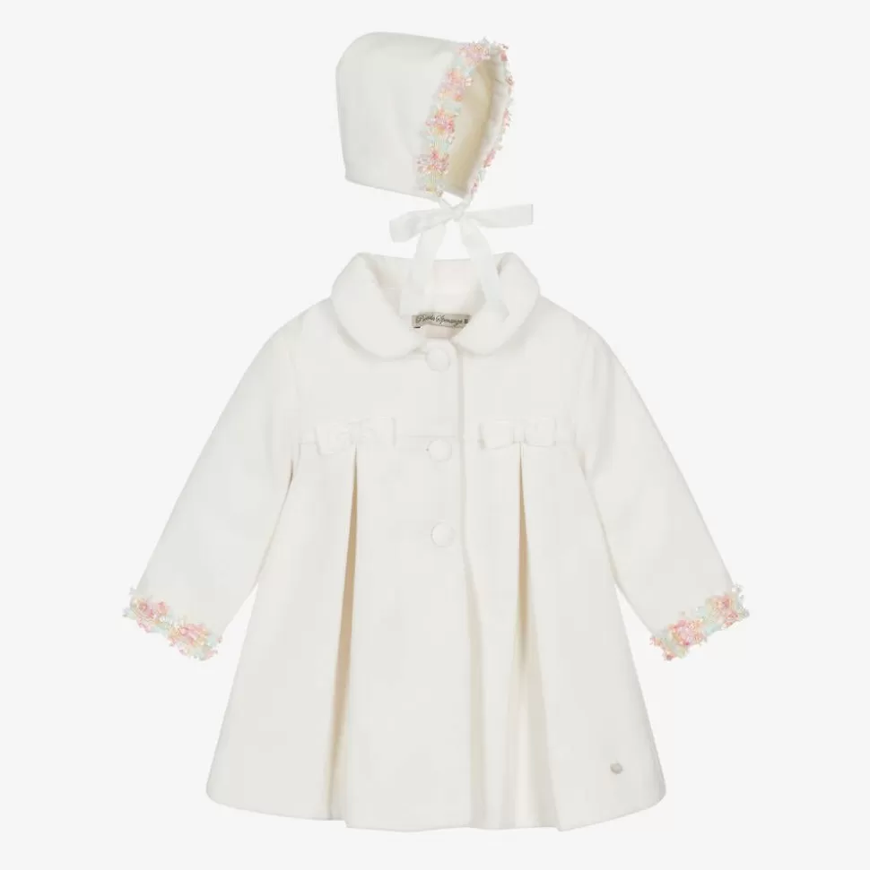 Piccola Speranza Girls Ivory Coat & Bonnet Set^ Coats & Jackets