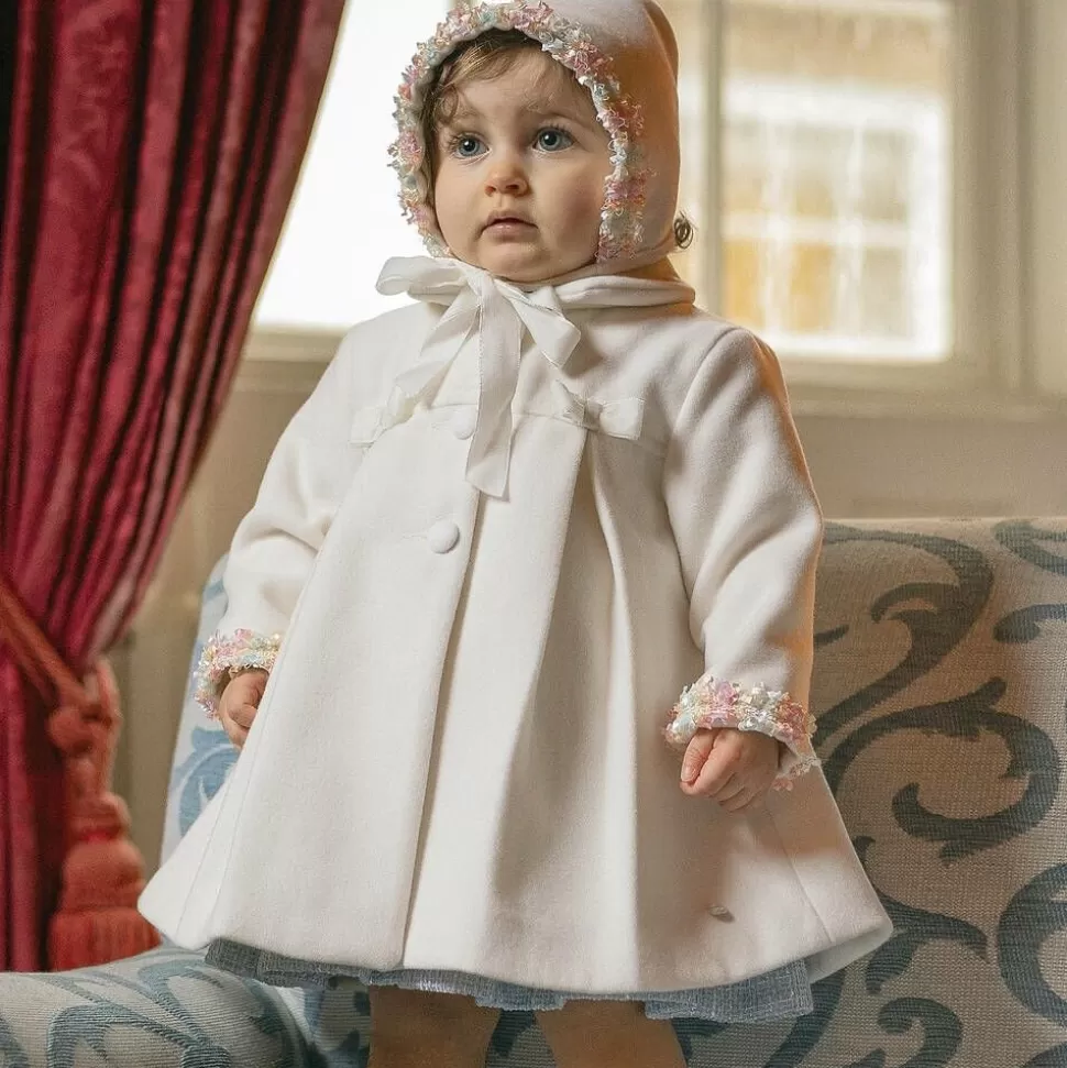 Piccola Speranza Girls Ivory Coat & Bonnet Set^ Coats & Jackets