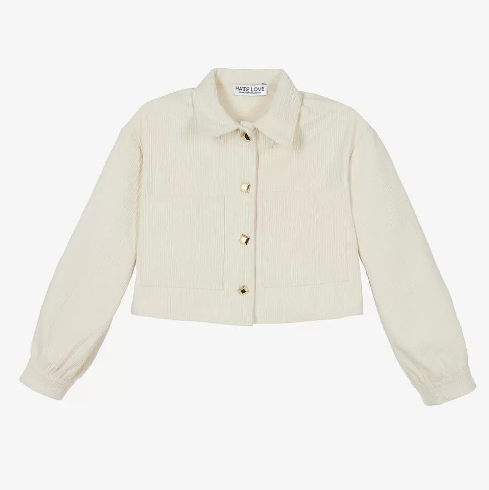 Fun amp; Fun Girls Ivory Corduroy Shirt^ Tops