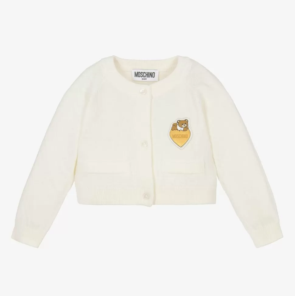 Moschino Baby Girls Ivory Cotton & Wool Cardigan^ Tops