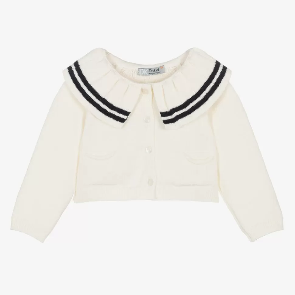 Dr. Kid Girls Ivory Cotton & Wool Cardigan^ Tops