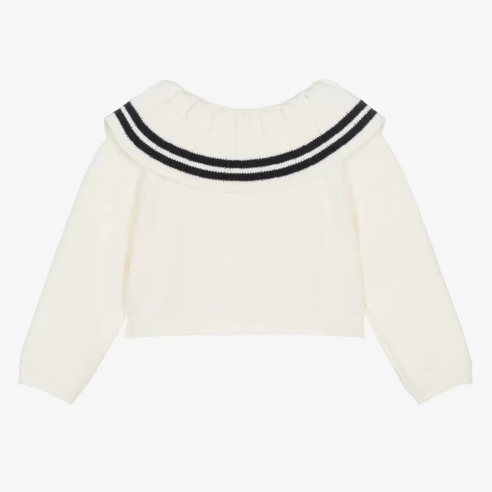 Dr. Kid Girls Ivory Cotton & Wool Cardigan^ Tops