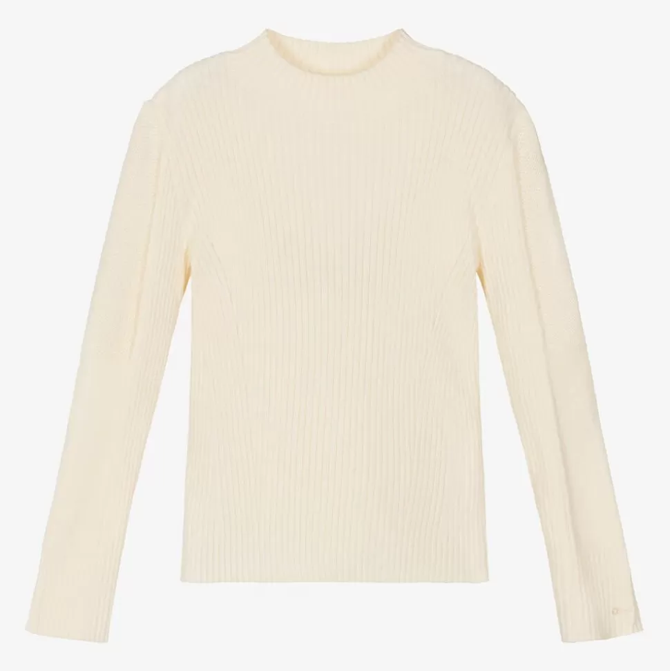 Chloé Girls Ivory Cotton & Wool Turtleneck Sweater^ Tops