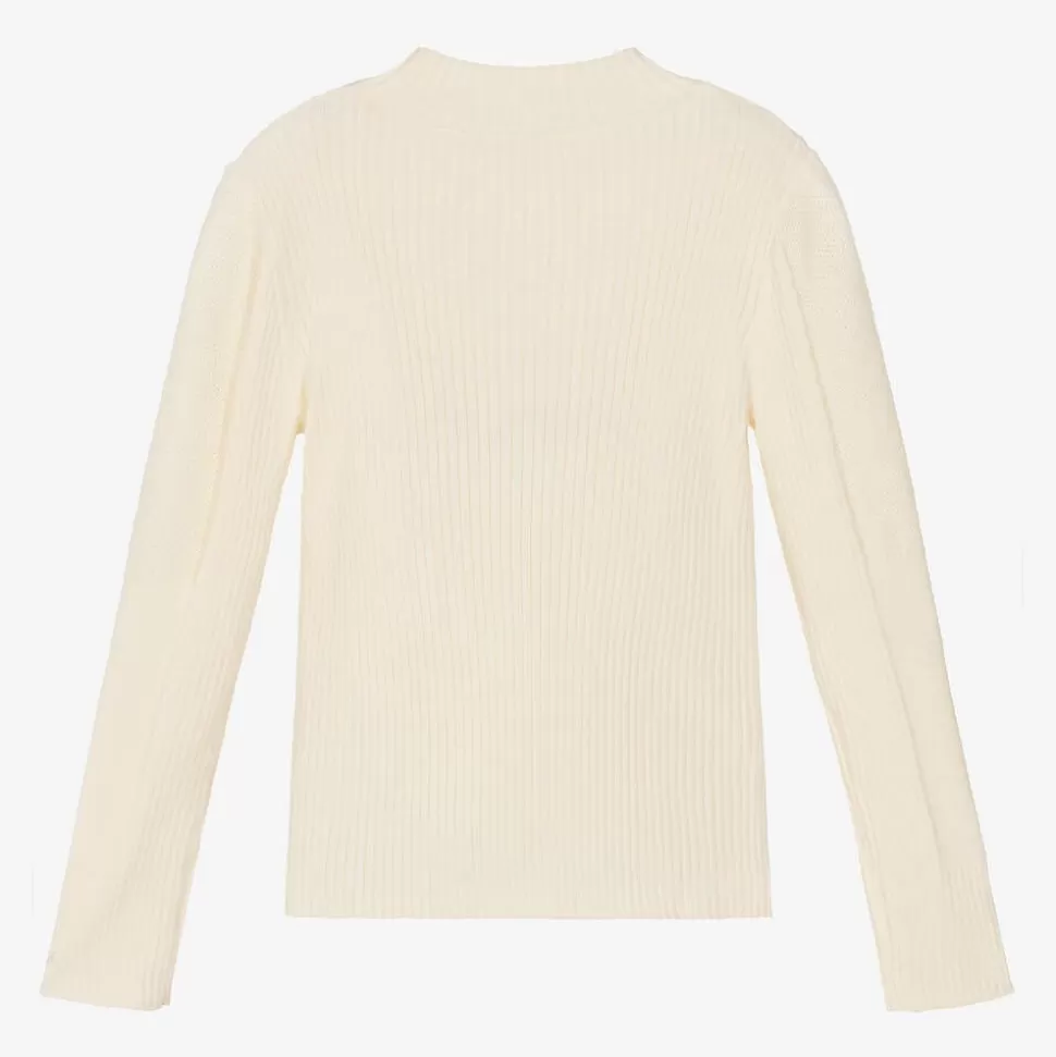 Chloé Girls Ivory Cotton & Wool Turtleneck Sweater^ Tops