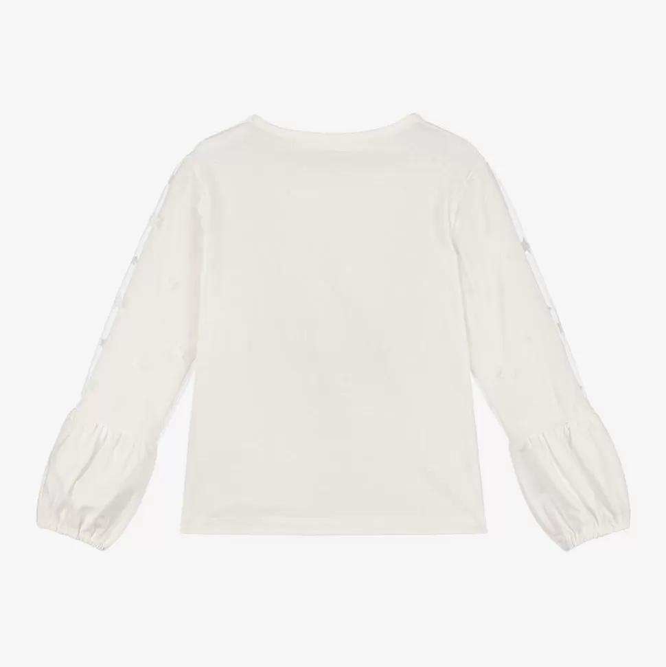 Lapin House Girls Ivory Cotton Ballet Shoes Top^ Tops