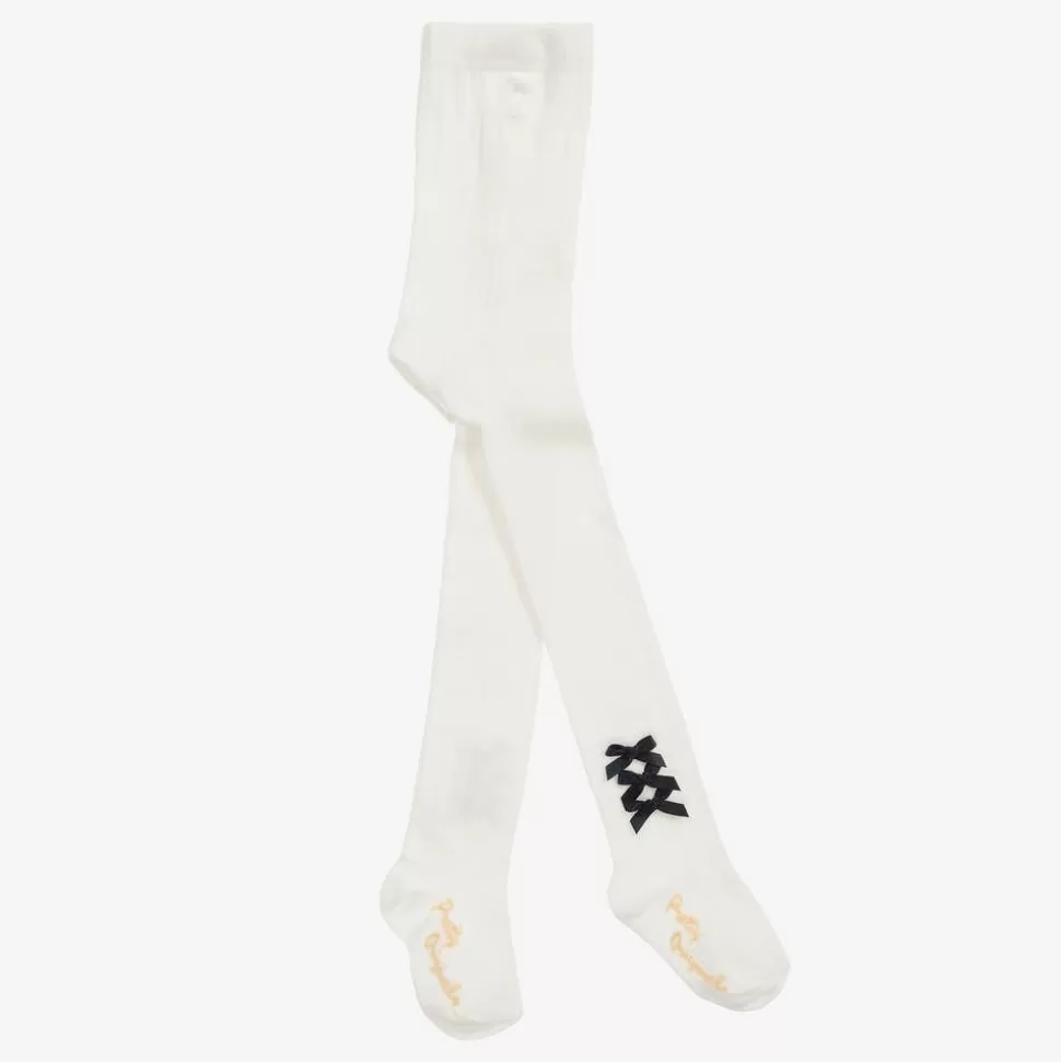 Pretty Originals Girls Ivory Cotton Bow Tights^ Tights