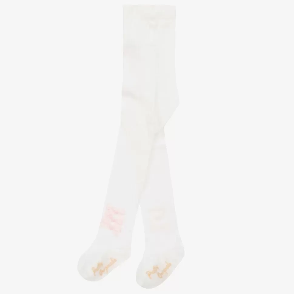 Pretty Originals Girls Ivory Cotton Bow Tights^ Tights