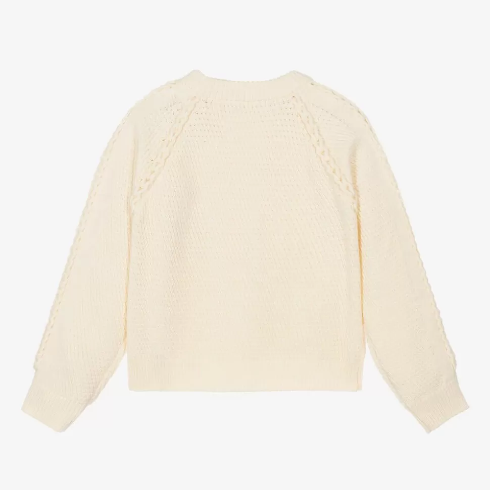 Chloé Girls Ivory Cotton Cable Knit Sweater^ Tops