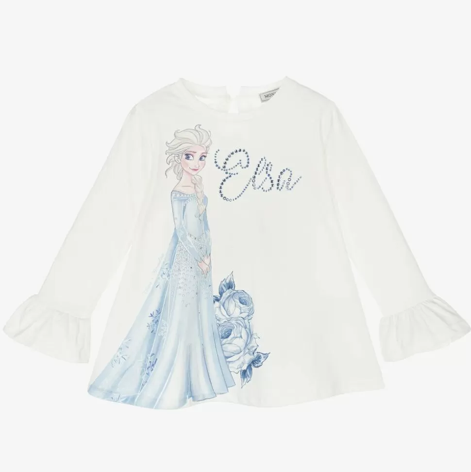 Monnalisa Girls Ivory Cotton Disney Top^ Tops