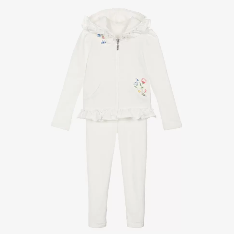 Lapin House Girls Ivory Cotton Floral Leggings Set^ Outfit Sets